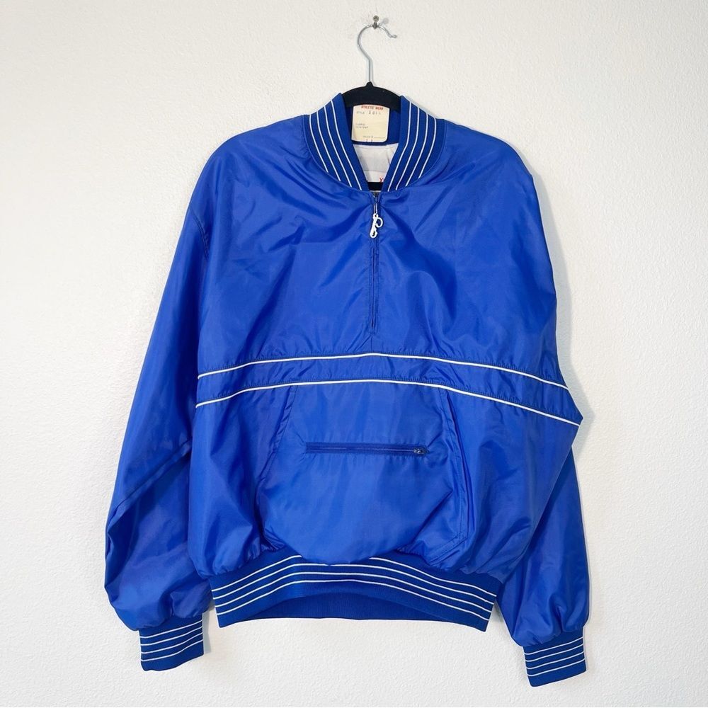 VTG Speedline Athletic Wear Jacket Size XL Blue Streetwear Pullover 1/4 Zip NEW
